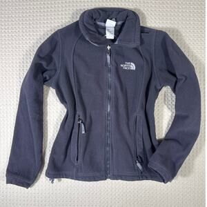 The North Face Fleece Zip Up Jacket Turtle Neck Women's Small Gray Pockets